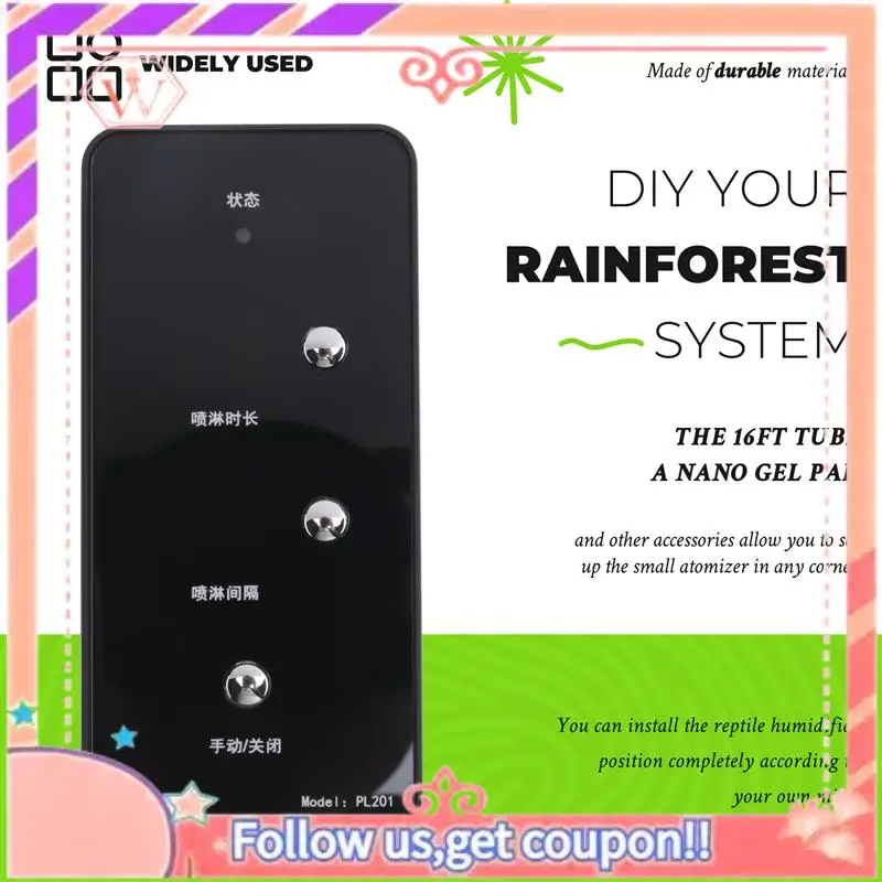 Reptile Humidifier Misting System With Adjustable Spray Nozzles For Reptile Terrariums