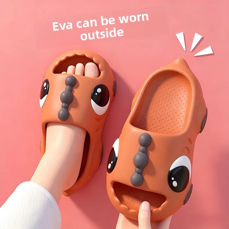 2026 Neue Sommer-Dinosaurier-Sandalen für Kinder, Jungen und Mädchen, Neuer Stil, Rutschfeste Indoor-Badeschuhe für Kinder zu Hause – Detail 12