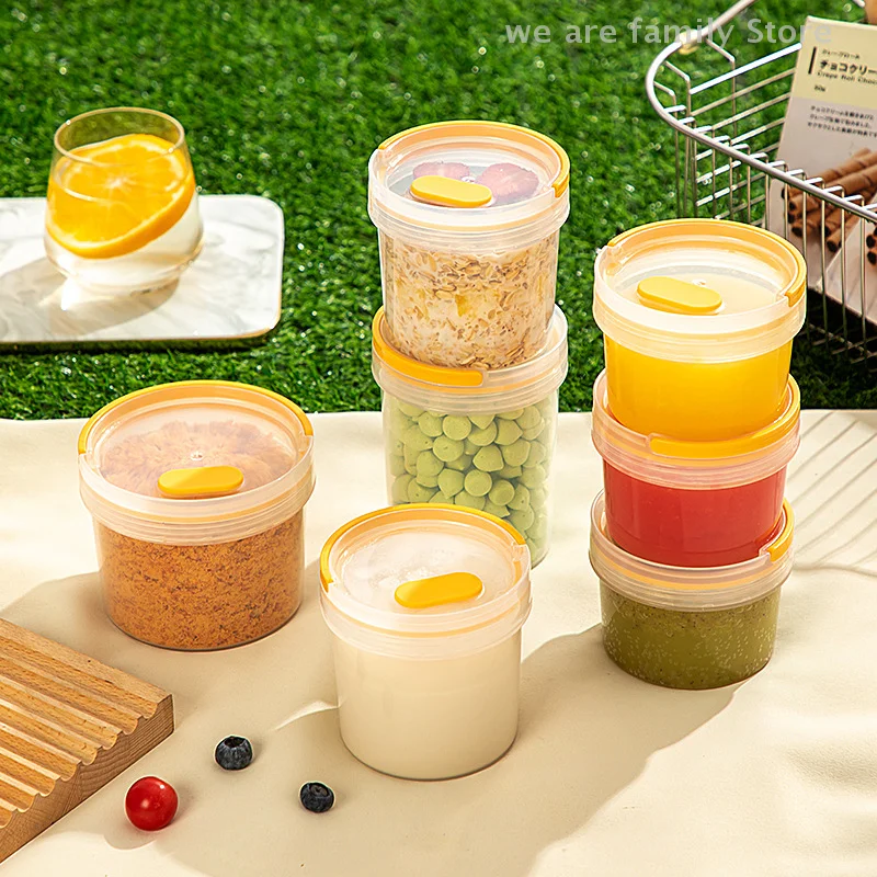 Frascos de almacenamiento sellados para alimentos, cereales portátiles, taza de leche de soja, clasificación transparente, cubo de comida para bebés, accesorios de cocina