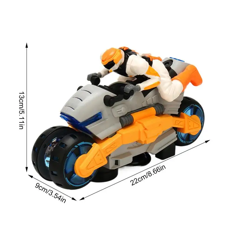 Dublê motocicleta brinquedo elétrico dublê corrida motocicleta para crianças 360 rodas giratórias dublê moto com luz e música para meninas