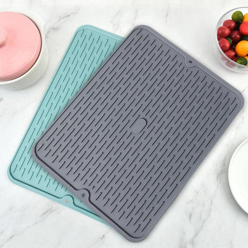 Kitchen Tableware Drying Mat Silicone Heat Resistant Cup Pot Insulation Pad Dinnerware Table Dish Mat Multi-function Supplies