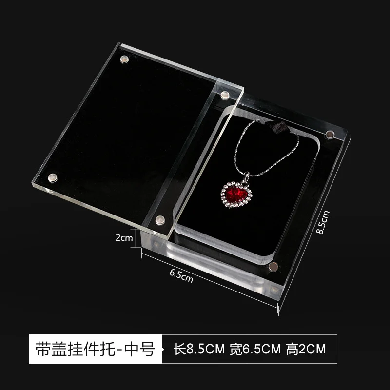 Acrylic Transparent Display Stand Jewelry Box Display Boxes Pendant Necklace Display Stand Transparent Base Display Case Gift