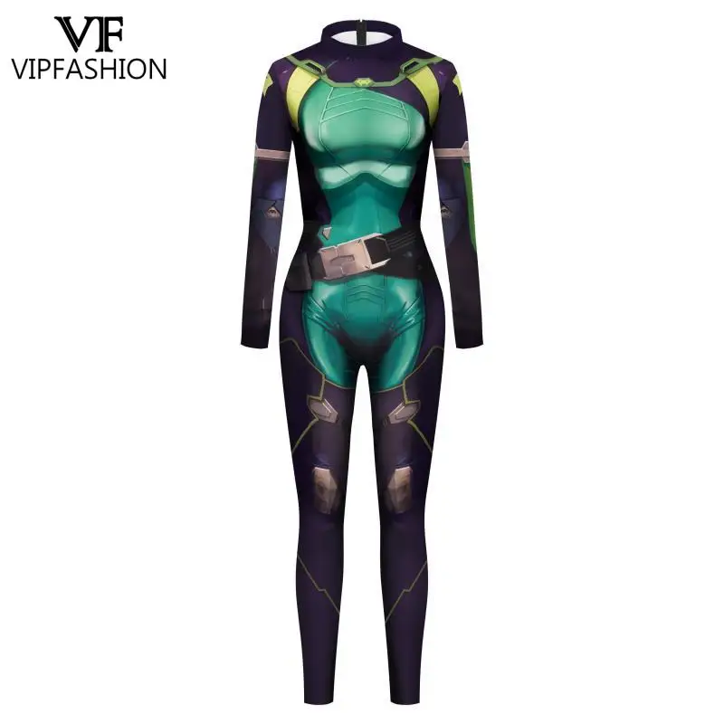 VIP FASHION Game Viper Cosplay Costume Woman 3D Party Outfit Zentai Bodysuit Long Sleeve Jumpsuit Sexy Catsuit Clothes