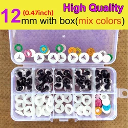 30pcs 3D DIY Glitter Plush Plastic Safety Eyes For Toys Amigurumi Doll Making Eyes For Dolls Mix Animal Box 12mm