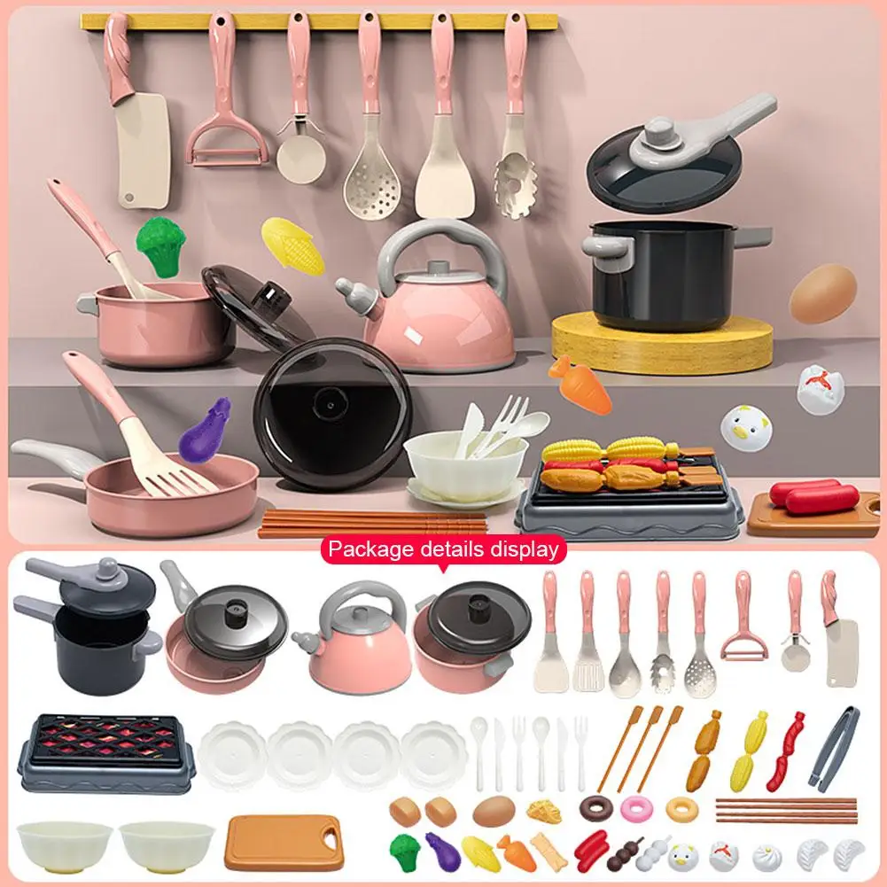 Keuken Fantasiespel Speelgoedset 28/61pcs, Gesimuleerd Koken, Fantasiespel Spelletjes, Kinderkeuken Speelgoedset Meisjes Jongen Cadeau