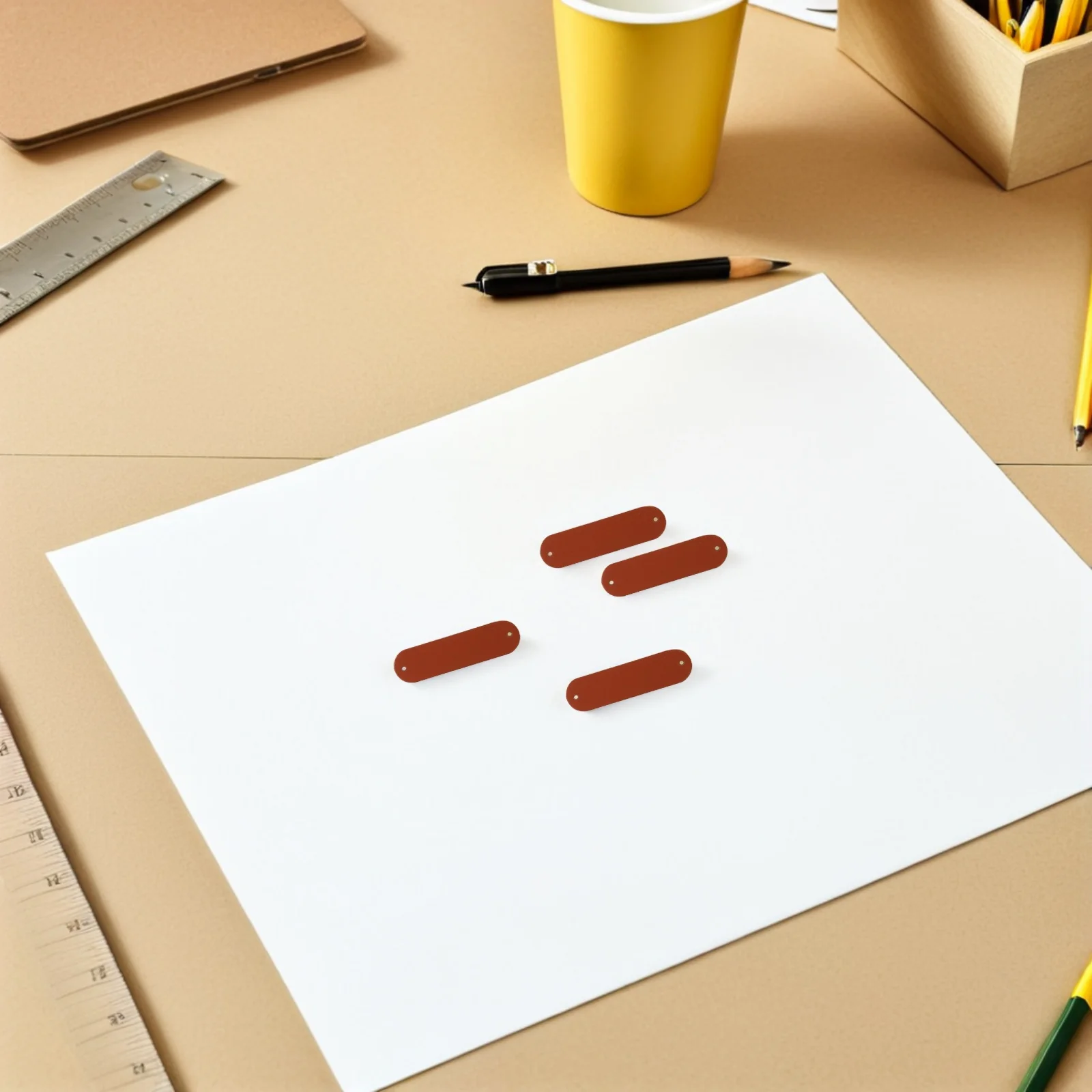 

120Pcs Handmade Tags PU Blank Craft Tags with Pre-Punched Holes for DIY Sewing Crochet Labels Bag Clothing Accessories