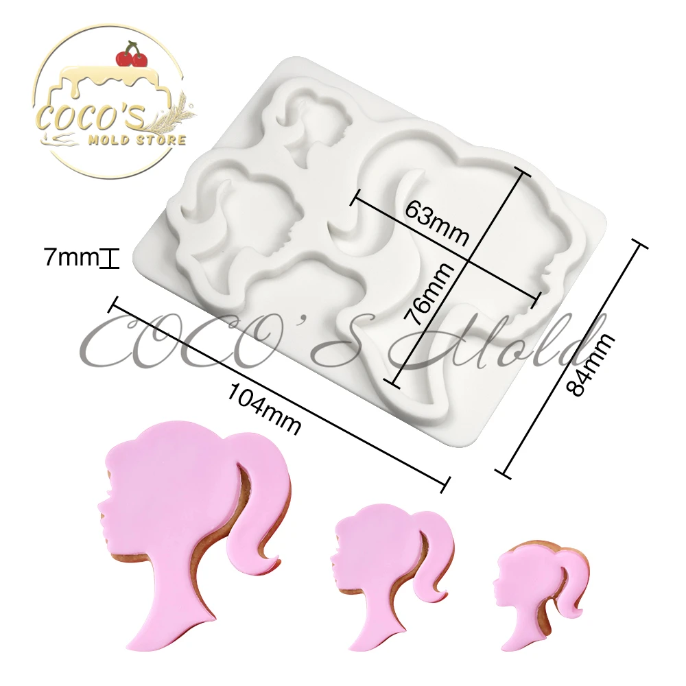 Pretty Girl Silicone Mold DIY Chocolate Cake Mold Fondant Cake Decorating Tools Kitchen Baking Accessories