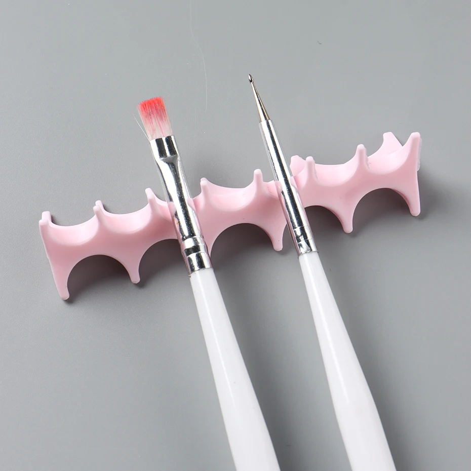 Soporte de Silicona Suave para Pinceles de Uñas, Estante para Pinceles de Gel UV, Organizador para Pintura, Manicura 2