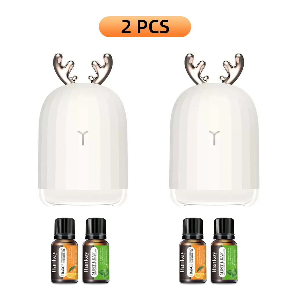 

Портативный увлажнитель воздуха с оленями, 2 шт., автоматическое отключение, сверхтихая работа, светодиодная подсветка, идеально подходящая для спальни, сна, отдыха, медсестры