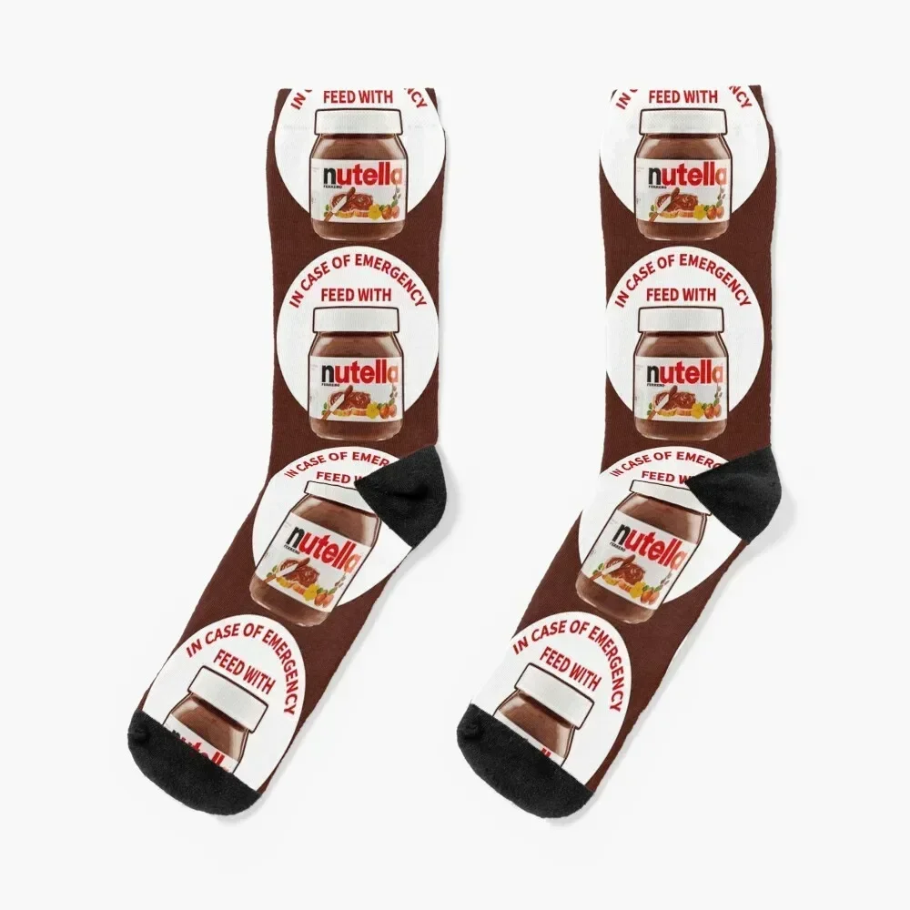 

In Case Of Emergency Feed With Nutella Socks anti-slip Christmas Male Socks Women's