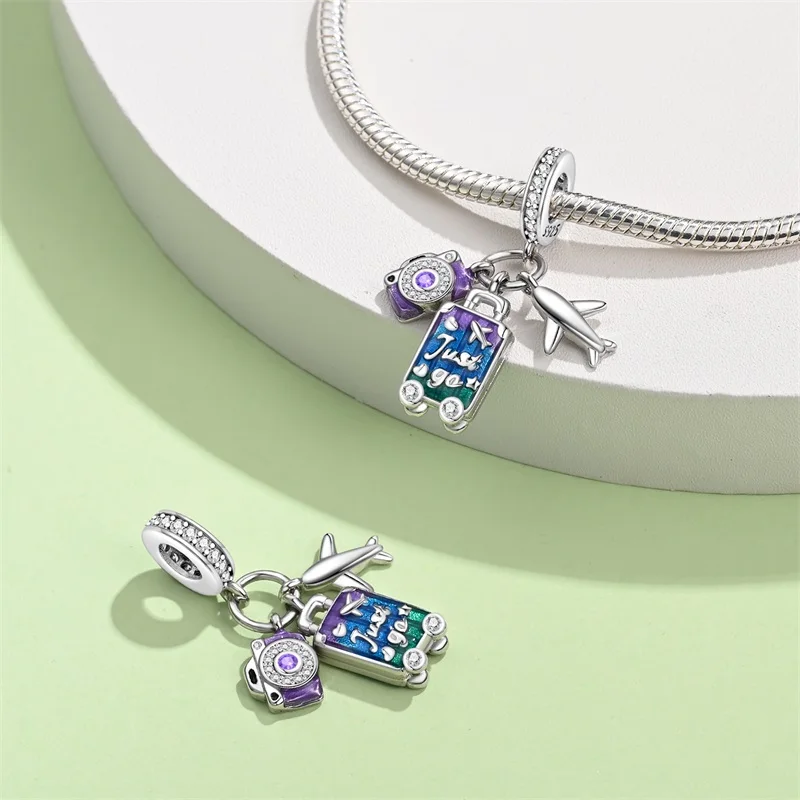 Classic 925 Sterling Silver Eiffel Tower Trunk Famous Attractions Charms Beads Fit 3mm 925 Original Bracelets DIY Jewelry Gift image 6