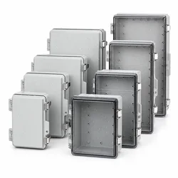 IP67 Waterproof ABS Junction Box Gray Transparent Cover Outdoor Electrical Enclosure Hinged Case for Electronic Instruments
