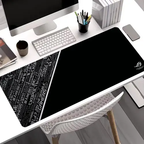 Alfombrilla de ratón negra fresca Asus Rog XXL, teclado grande para jugadores de juegos, alfombrillas antideslizantes con borde cosido, alfombrilla para ordenador portátil y tableta, Mini tapete para PC