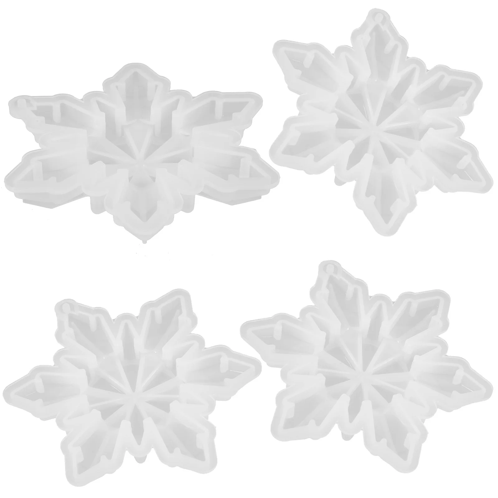 

4Pcs Snowflake Mold Silicone Flexible DIY Epoxy Resin Casting Mold Christmas Decor Craft Supplies Snowflake Molds
