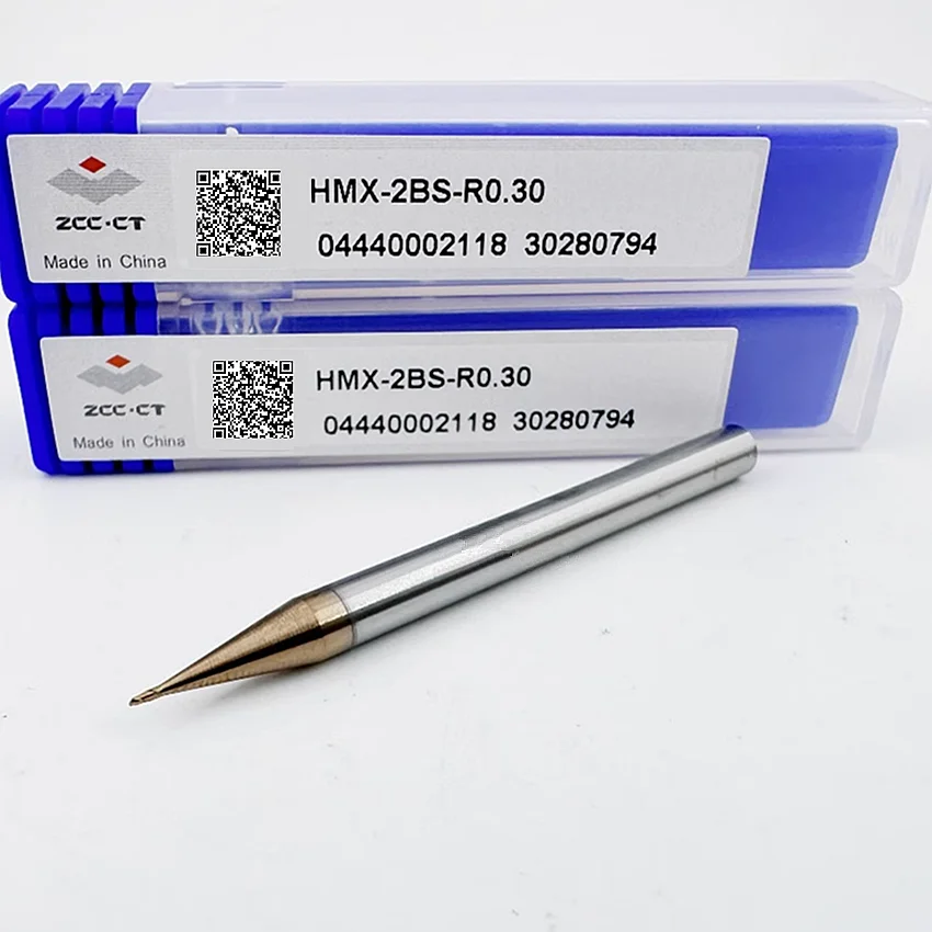 

HMX-2BS-R0.30 ZCC.CT HMX-2BS Two edge straight shank Micro diameter ball end mill D0.60R0.30*4*0.9*50 2F Ball Nose End Mills