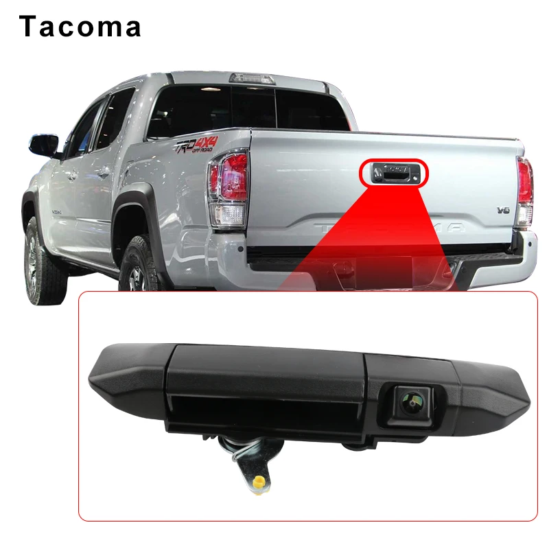 

Replacement for Toyota Tacoma 2005-2015 Black Tailgate Backup Reverse Handle with Camera