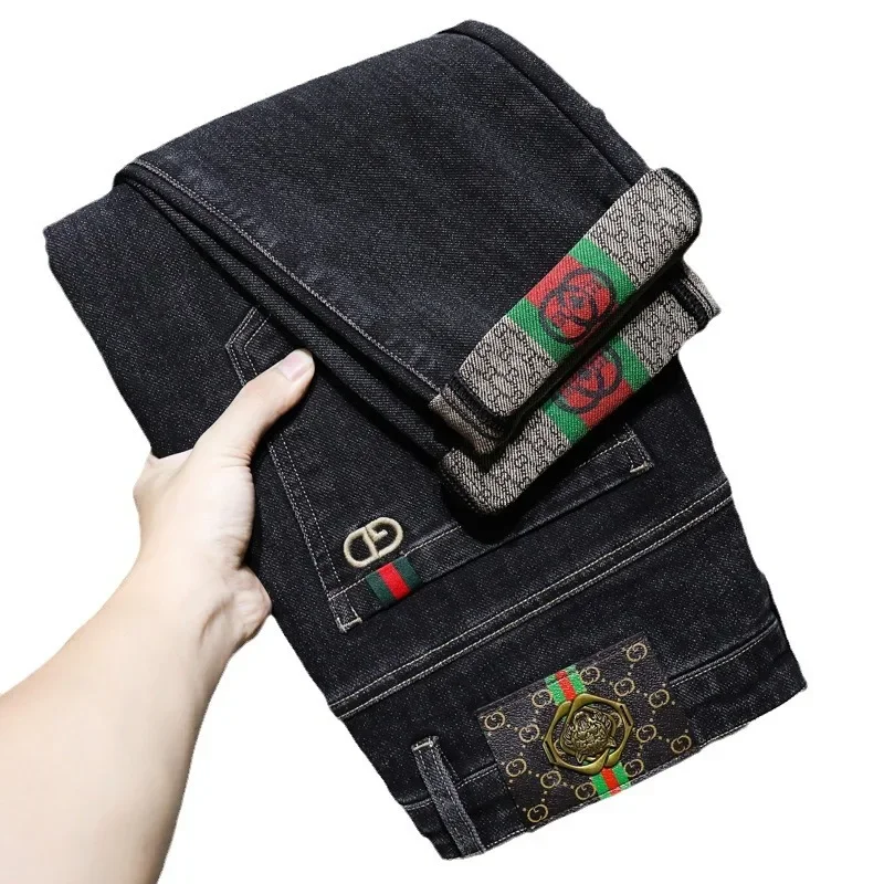 

Stretch Jeans Men Autumn Slim Straight Pants New Korean Version of The Trend Casual Long Pants Men's Adult Gentleman Pants