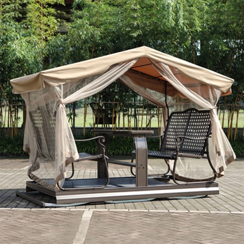 

Outdoor Powered Leisure Rocking Chair Four-Seater Rattan Swing Chair Garden Terrace Balcony Modern Comfortable Rocking Chair