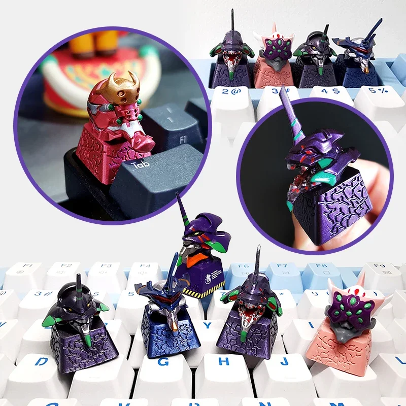 Keycaps Anime EVA Special for Mechanical Keyboard Surrounding Resin Material EVA-01 Test Type EVA-02production Model Keycap Gift