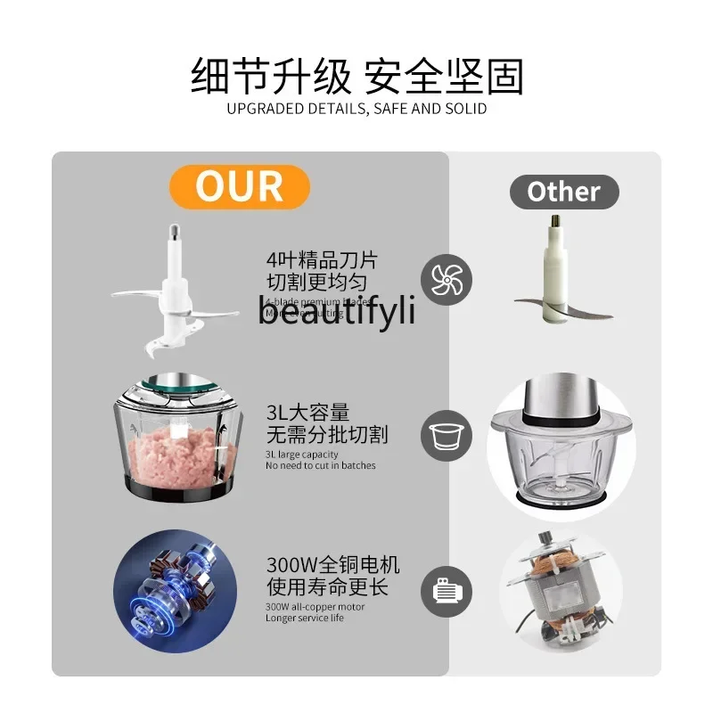 smt61 Electric meat grinder removable 3L cross-border European standard multi-functional cooking machine vegetable stuffing mach