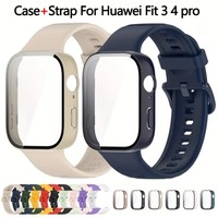 Silicone Strap For Huawei Watch Fit 3 4 Pro band Replacement Bracelet For Huawei Watch Fit3 4 pro Strap PC Case Screen Protector