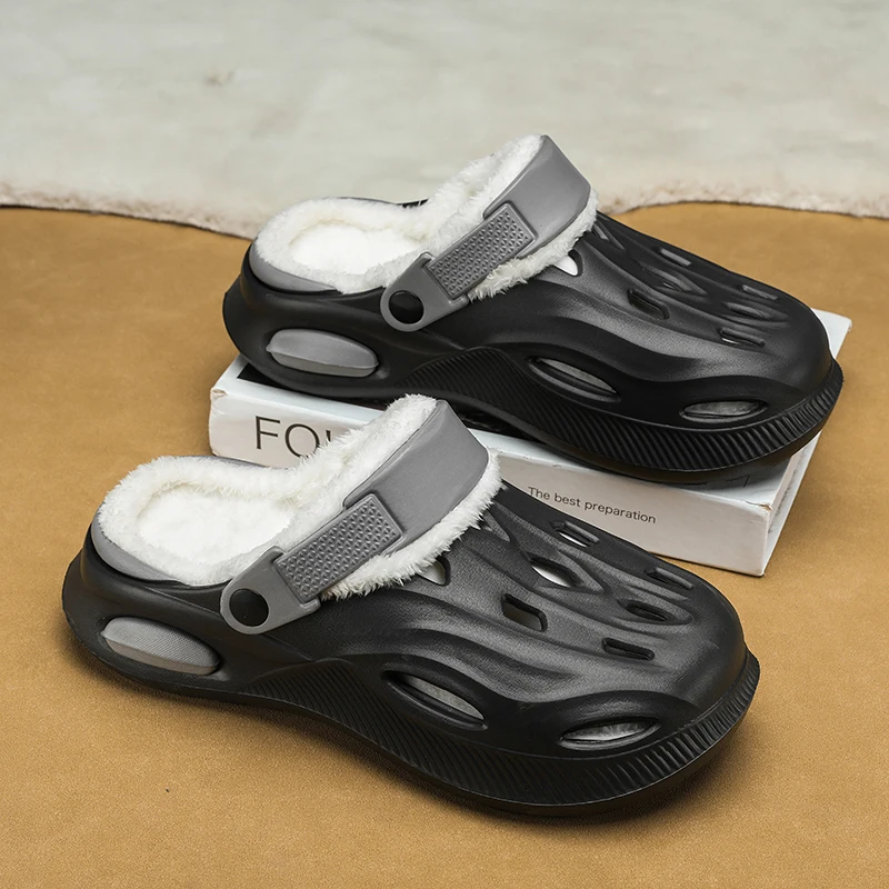 

Women's and Men's Winter Shoes Clogs Warm Garden Shoes Couple Home Fluffy Platform Cotton Slippers Classic Plush Slide Furry Clog
