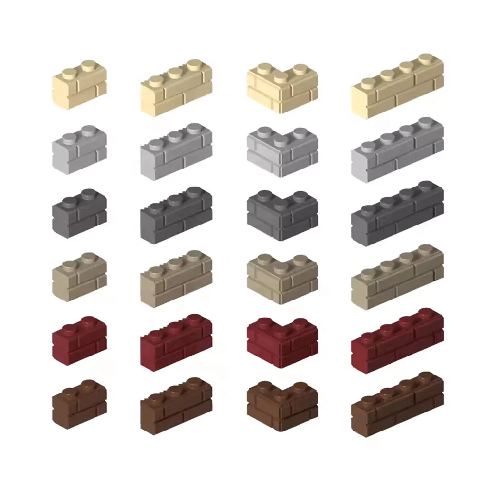 

City Wall Bricks 1x2/1x3/1x4 Dots Building Blocks Educational Creative Toys for 15533 98283 Doors Windows Constructions 100g