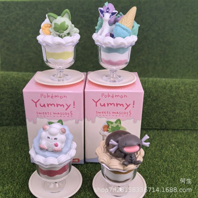 Pokemon Yummy Sweets Macot 5 Icecream Cup Blind Box Toys Cute Anime Figure Sprigatito Doll Model Toys Collect Ornaments