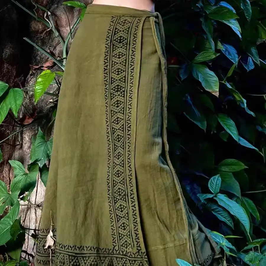 een Bloemenprint Midi f Rok met Riem Dames Zomer Faion Etnische Aosfeer A-lijn Rok Hoge Taille Lange Dr