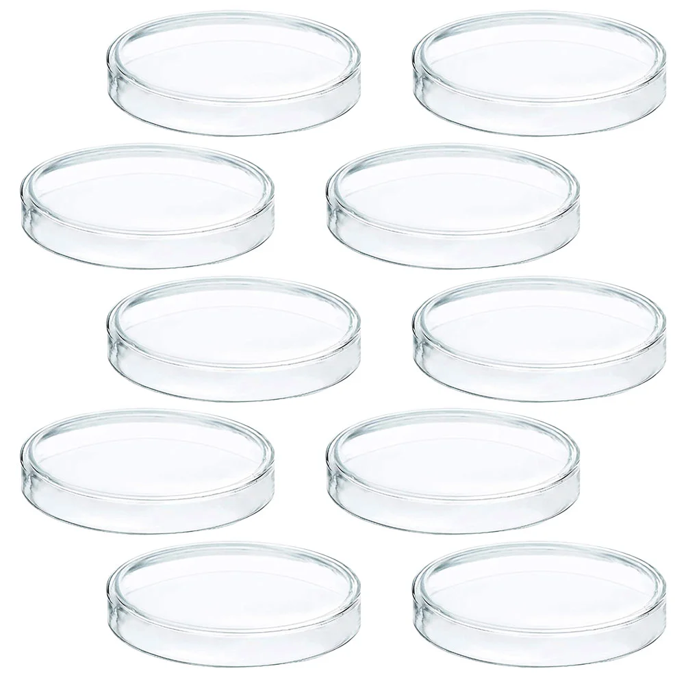 10 Pcs Fish Feeding Bowls Disposable Petri Dish Kit Chemistry Plates Pot Transparent Laboratory