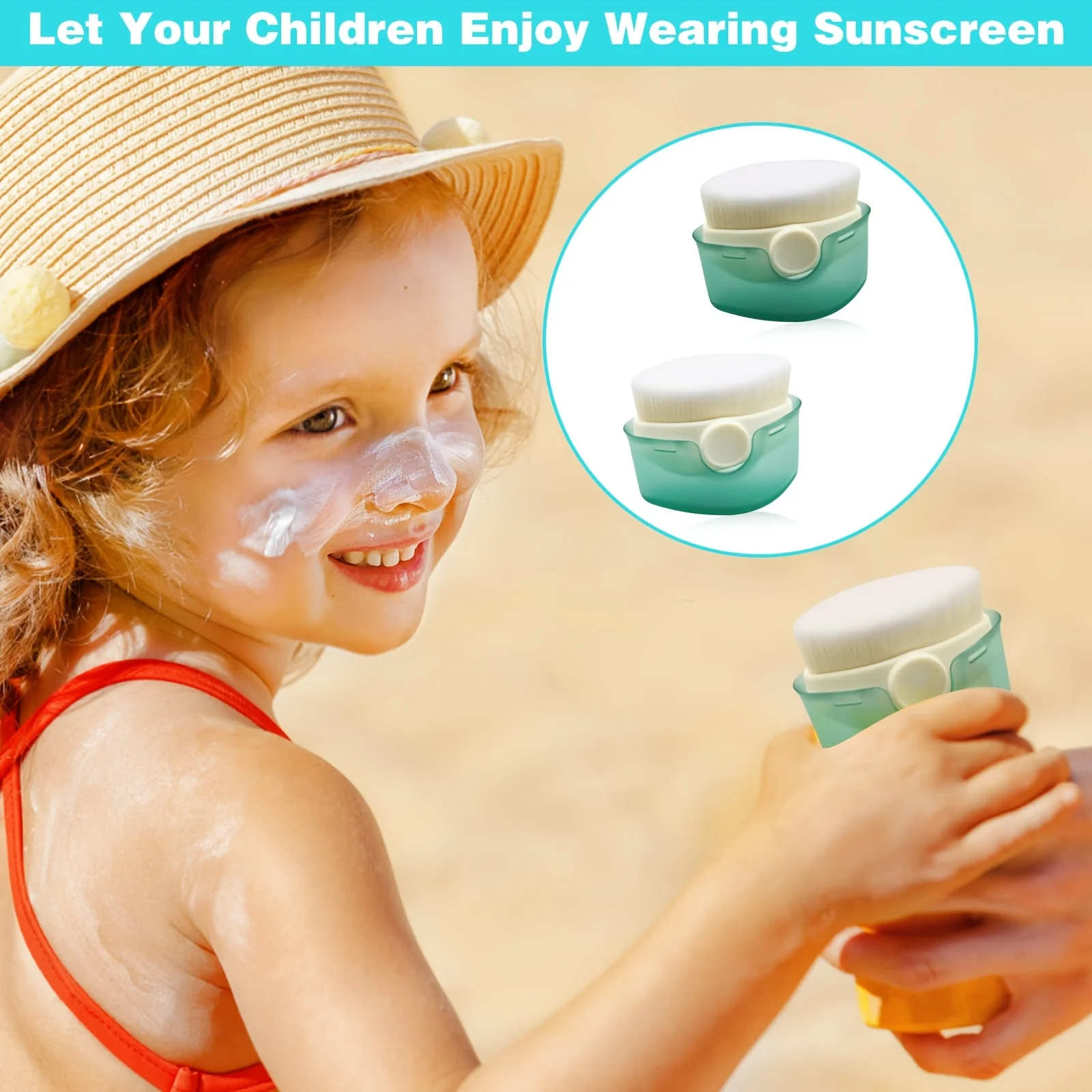 Sunscreen Application Brushes with Protective Cover,Designed for Applying Sunblock Lotion,Ideal for Outdoor Travel And Beach Use