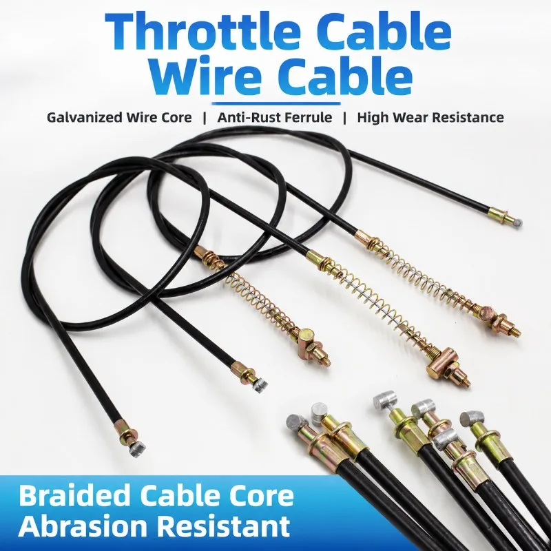 E-moped Drum Brake Cable Kit Front Rear Pull Wire 1.2m 1.95m 2.2m 2.5m for Pedal Electric Scooter Brake Replacement Motorbike