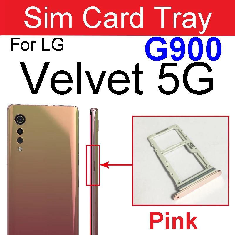 Sim Card Tray Holder For LG Velvet 5G G900 Sim Card Slot Socket Flex Cable Replacement Parts For LG Velvet 5g