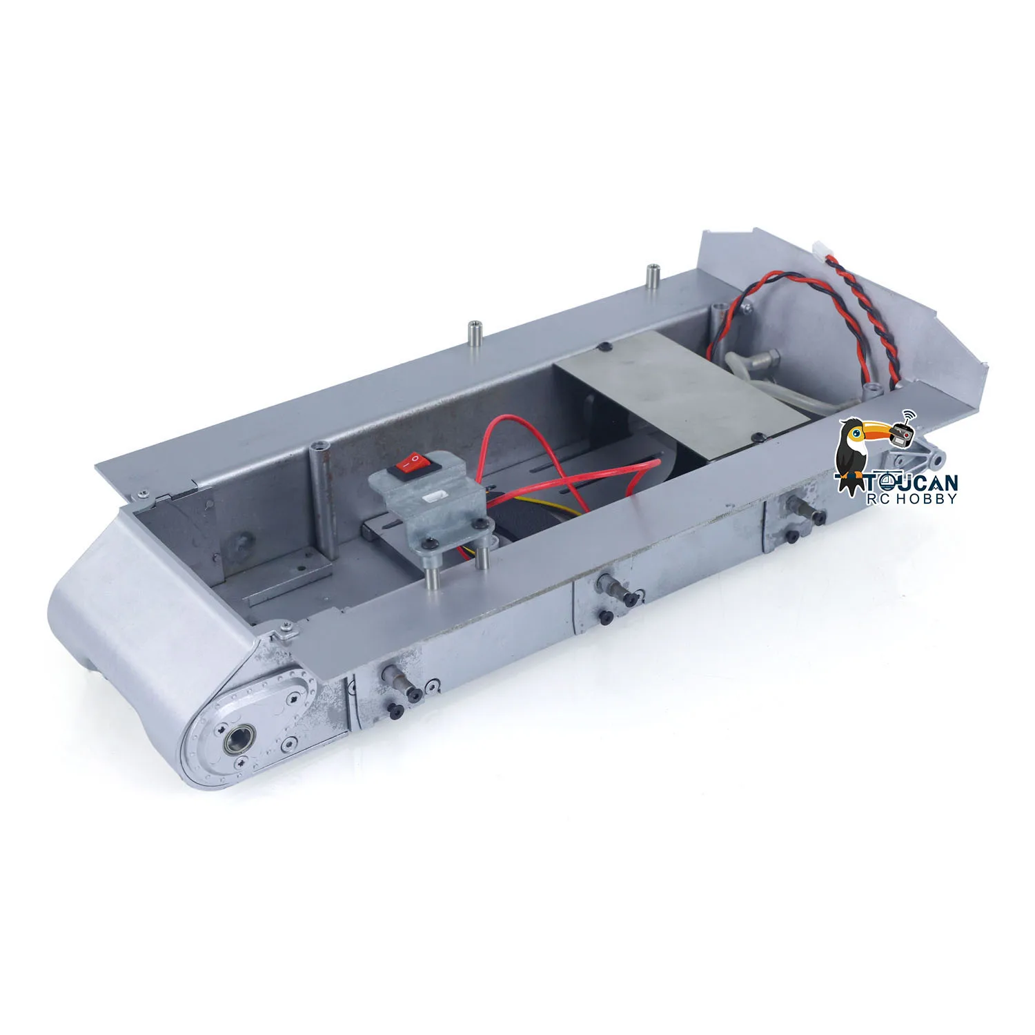 Châssis en métal avec unité de fumée en métal, pièce de commutation pour jouet Heng Long 1/16 RC Tank 3898 USA M4A3 modèle Sherman, voiture blindée, jouet pour adulte