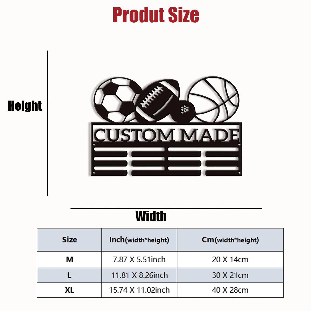 A customized blessing meaning Ball remote control Wall mounted trophy display rack, advanced metal adjustable hook, sports and