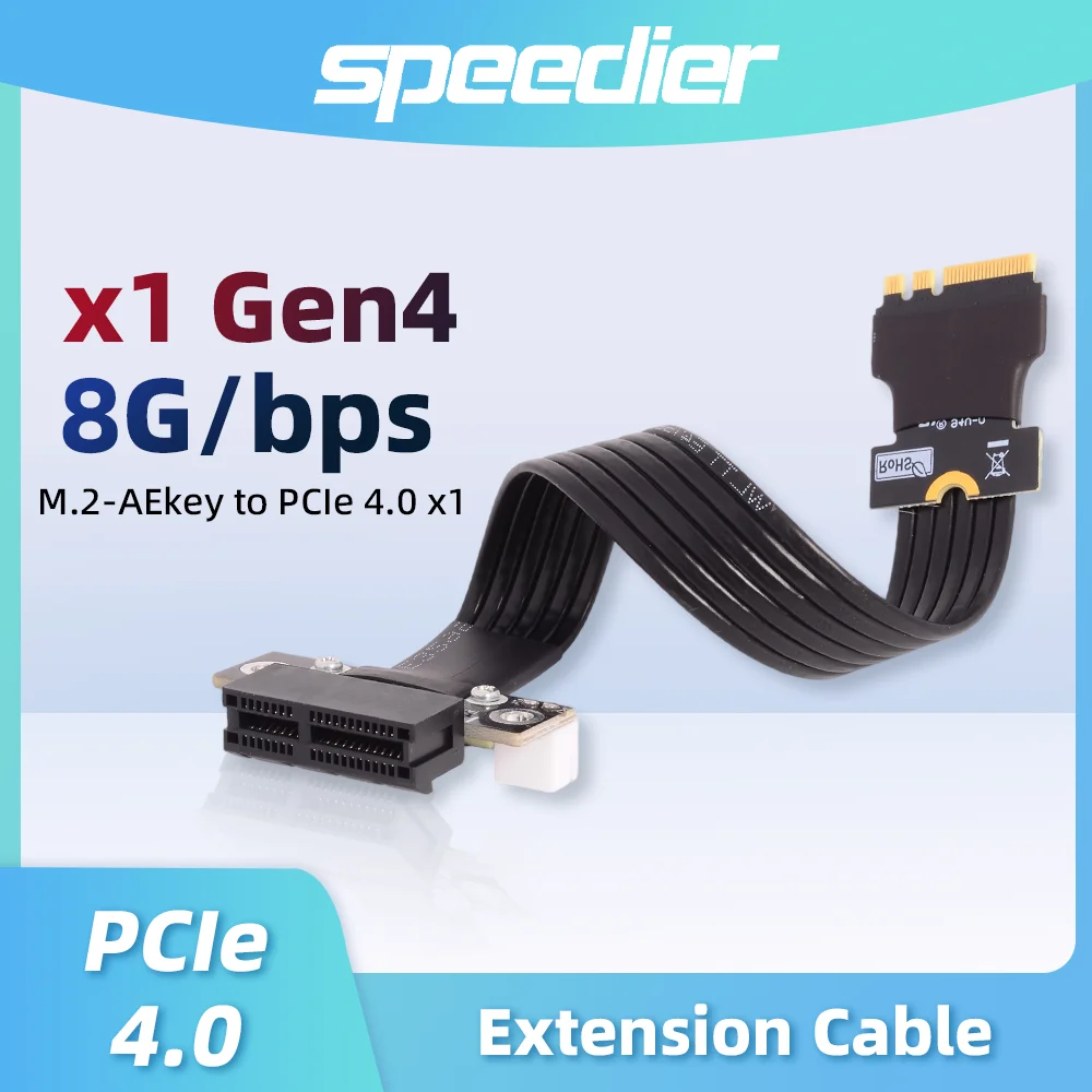 M.2 Key A.E WiFi NGFF Riser To PCI-E 4.0 1X 4X 8X 16X Card Extension Adapter 270° 180° Gen4 AE Key A E Riser Cable Customized