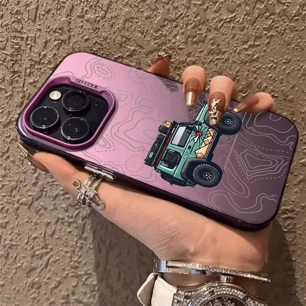Simple Car Pattern Phone Case For iPhone 17 Air 16 15 14 13 12 Mini 11 Pro Xs Max 8 7 Plus 16e 17e X XR Anti-Scratch Hard Cover view 3