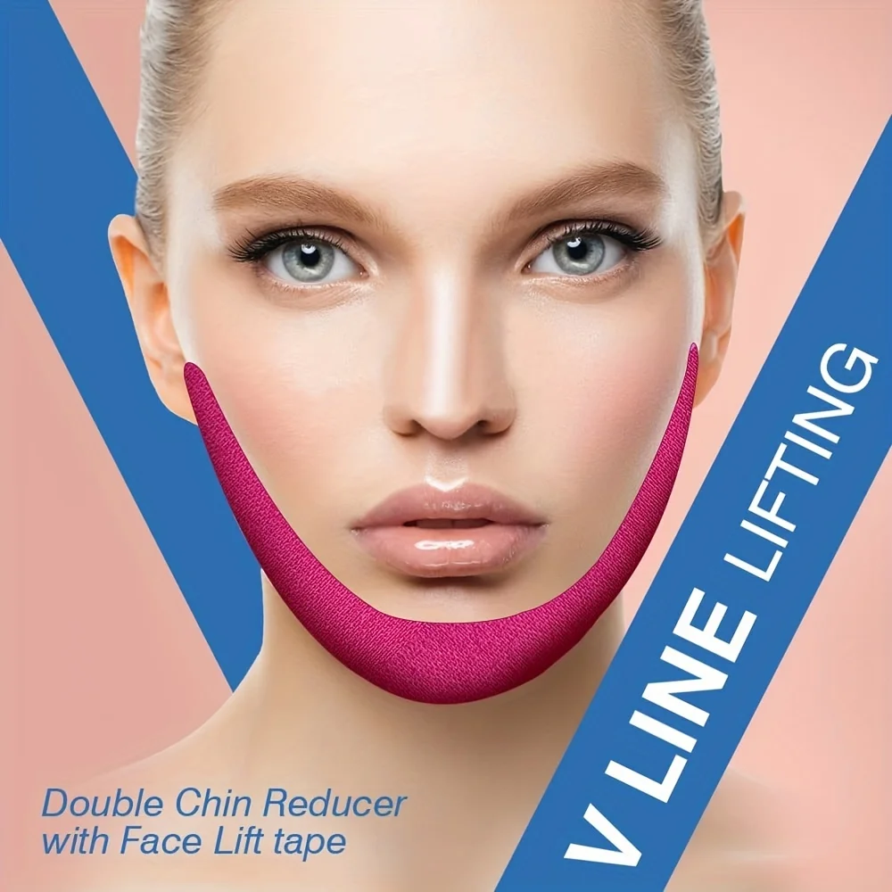 Bande élastique pour lifting du visage - Soulève instantanément les joues affaissées, la peau du cou et le double menton pour une ligne de mâchoire en V définie - beauté et santé NALSYAO
