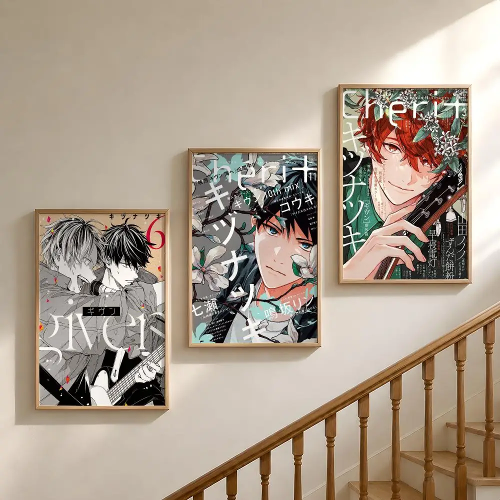 Anime Given Mafuyu Uenoyama Boys Love Poster Waterproof HD Modern Peel And Stick Wall Decor Bedroom Living Room Dorm Office