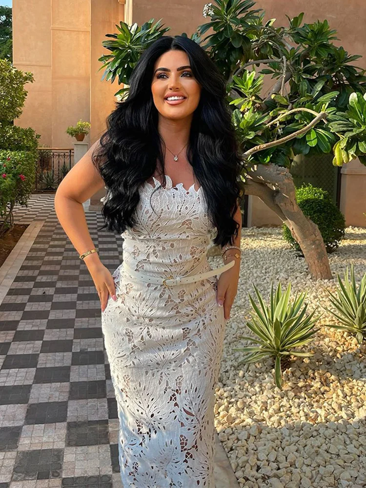 Elegancka sukienka damska z haftem, tuba, dopasowana, z wycięciami, sukienki na imprezę dla kobiet, szykowna sukienka na jesień i zimę 2025, elegancka damska suknia balowa na święta.