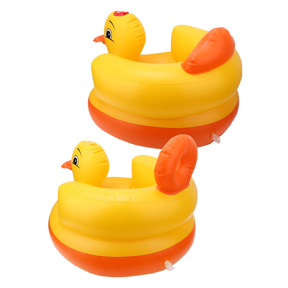 كرسي أطفال قابل للنفخ أصفر قابل للنفخ كرسي أطفال أريكة حمام الطفل البراز مقعد خلفي آمن سعة تحمل 60 كجم