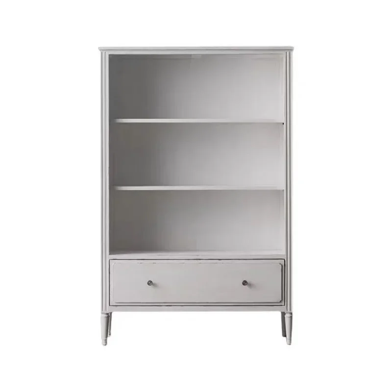 

Solid wood children's bookcase French rural retro oak locker American modern simple bookshelf