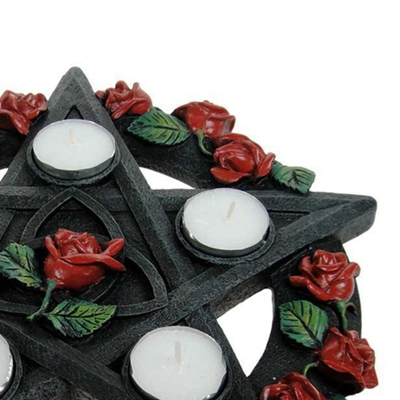 Retro Candlestick Ornaments, Five-Pointed Star Candlesticks, Tarot Ornaments, Resin Crafts