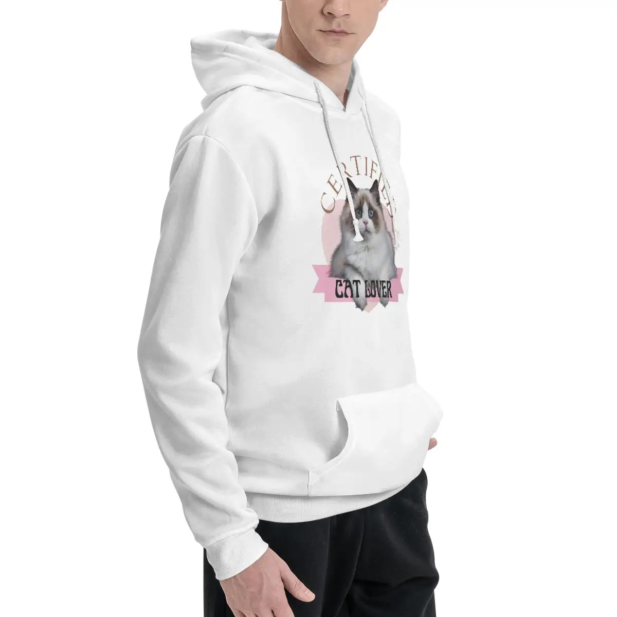 Certified Ragdoll Cat Lover Hoodie For Men Women Pullover Long Sleeve Sweatshirts Drawstring Hooded Shirt with Kanga Pocket