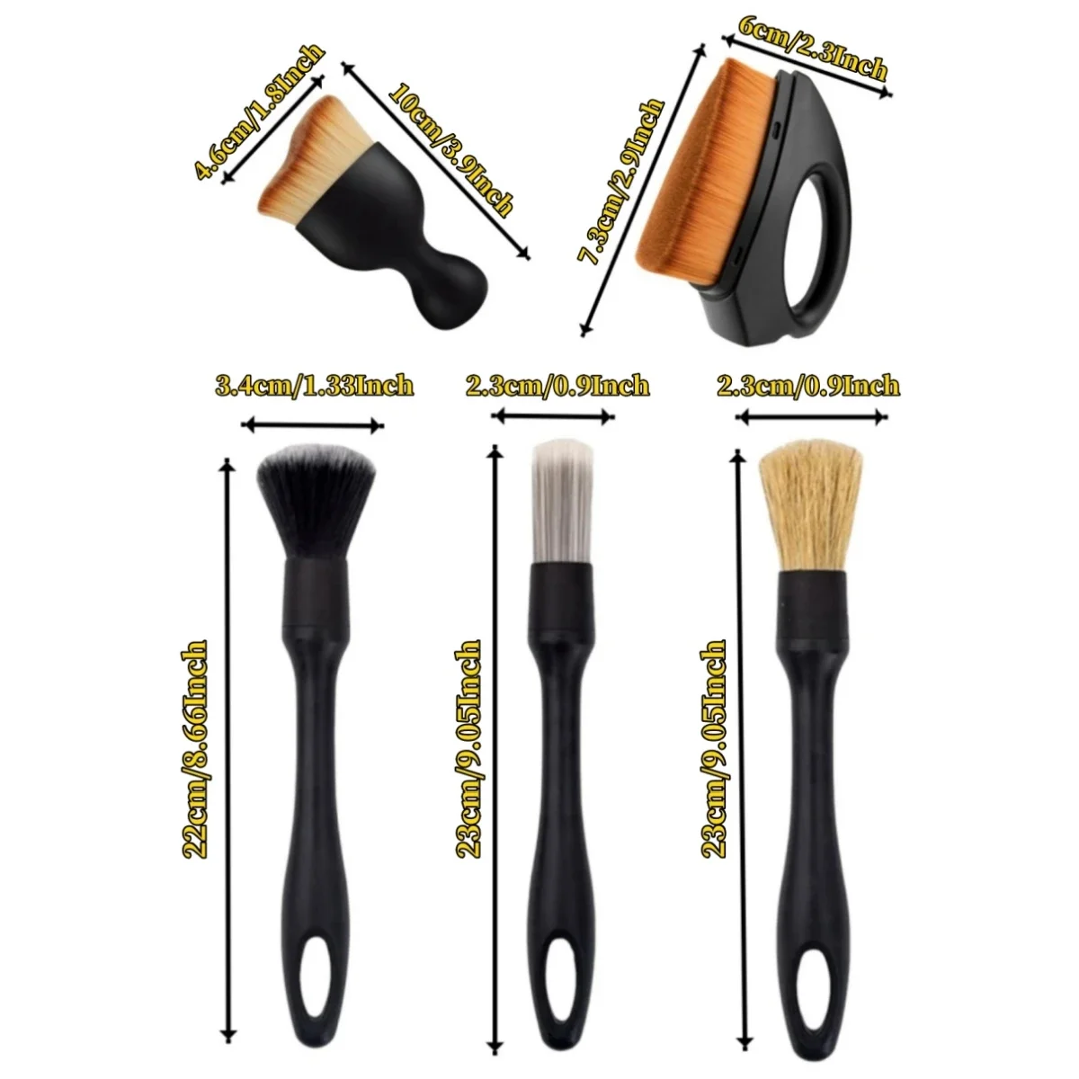 KKJOY 4-5PCS Car Detailing Brush Set for Air Vents, Crevices & Interior Cleaning - Auto Wash Tool Kit