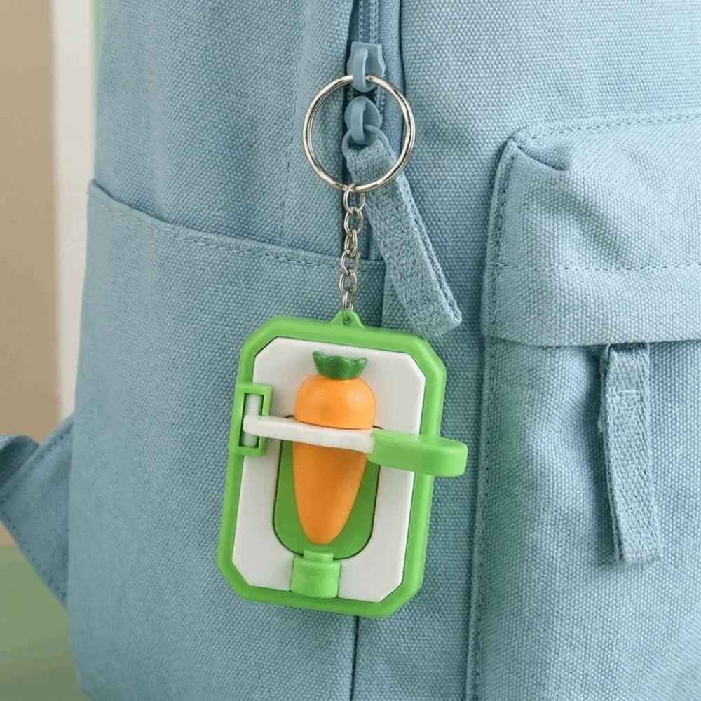 Cute Mini Cutting Carrot Keychain Plastic Material Fruit Design Creative Stress-relieving Keyring Novelty Corn