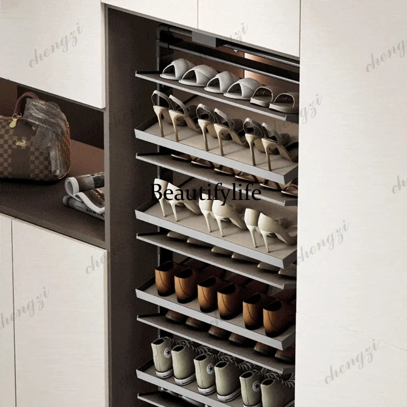 K182 360 Degree rotating shoe rack household multi functional shoes organizer Built in multi layer ultra thin storage shoerack