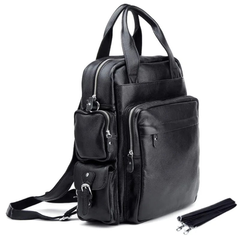Multi-function 4use Men\'s Genuine Leather Backpack Large Capacity Bagpack Male Travel Rucksack Laptop Backpack Shoulder Bag M034