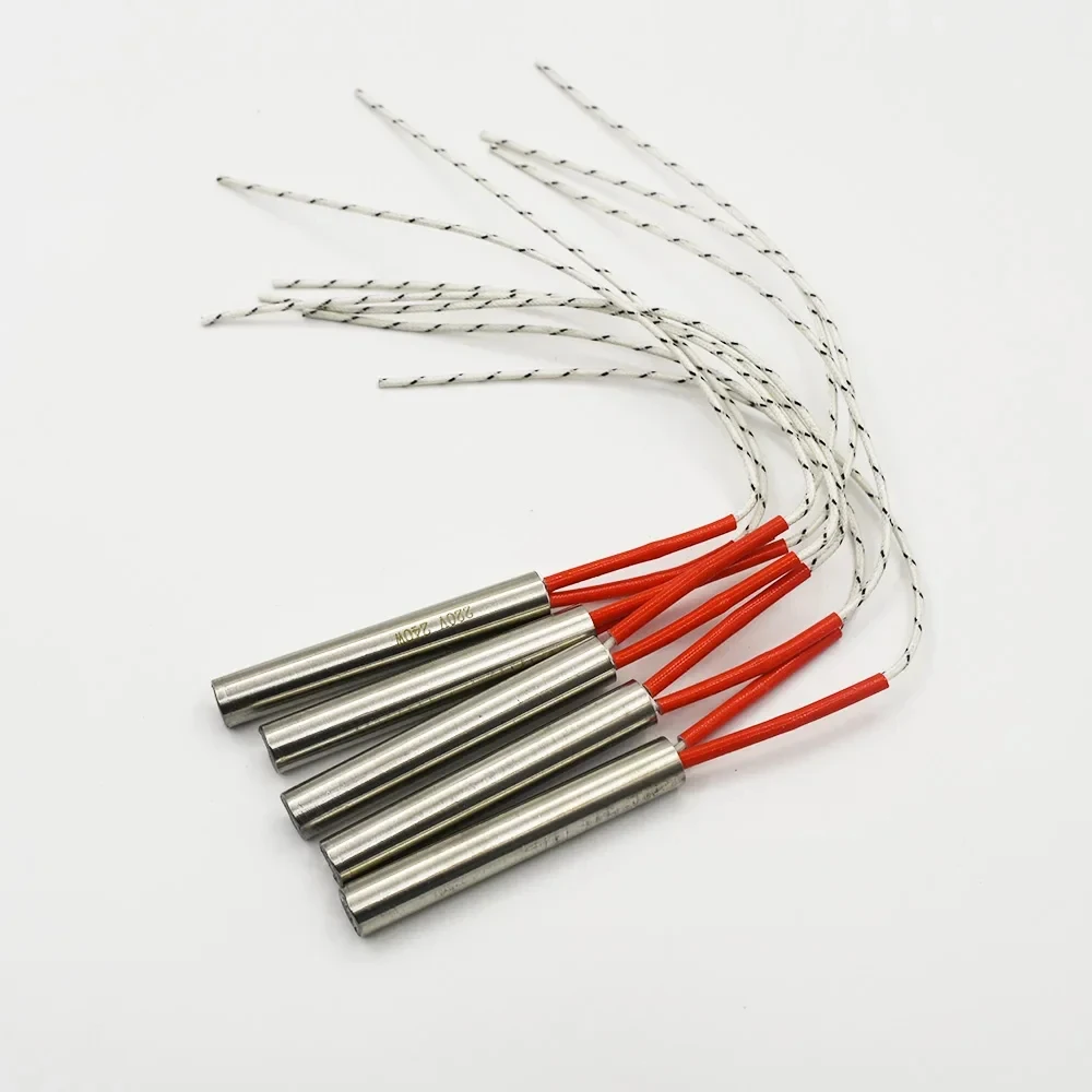 5pcs 220V 10mm Dia. Electric Cartridge Heater 10x60 10x80 10x100 10x120 10x150 10x200mm Stainless Steel Tubular Heating Element