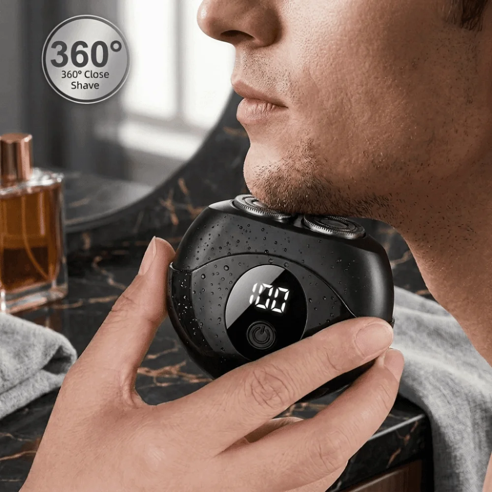 Minimalist Mini Electric Shaver Flying Saucer Shape Magnetic Men Shaver Rounded Body Washable